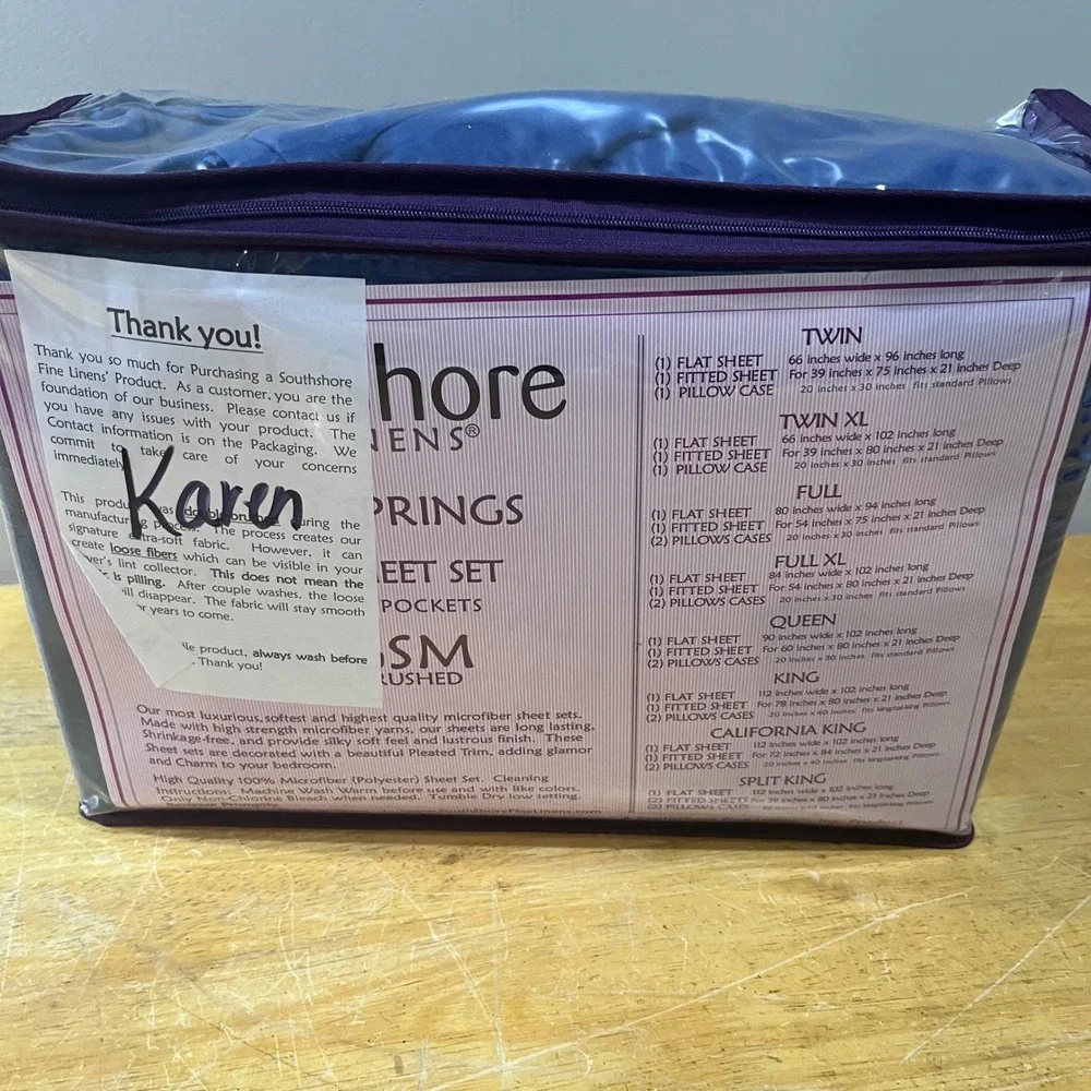 SouthShore Fine Linens Vilano Springs‎ King Sheet Set Navy 21